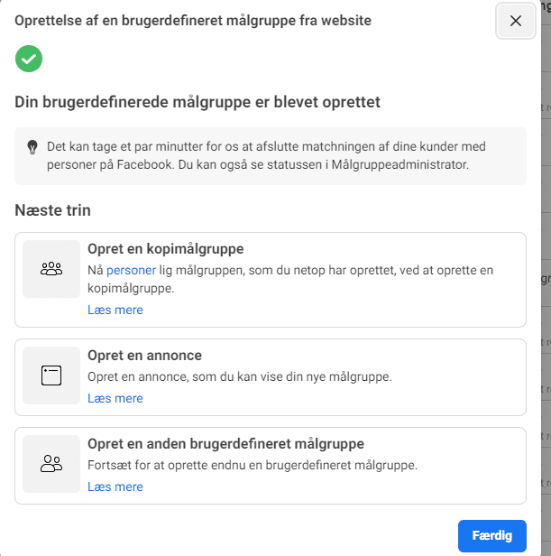 facebook målgruppe oprettelse
