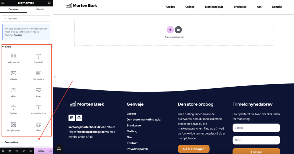 blank page elementor wordpress
