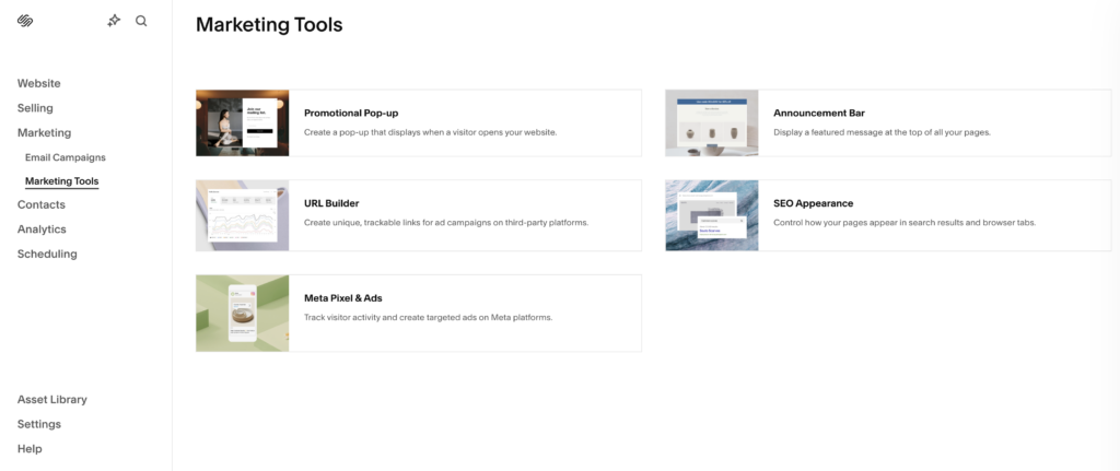 squarespace hjemmeside guide email
