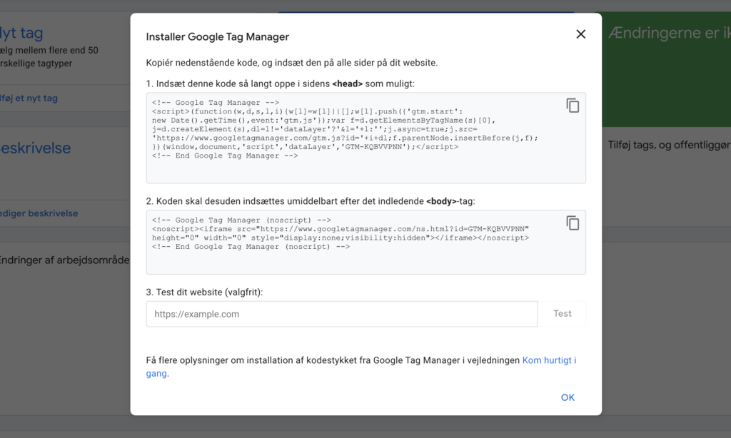 tag manager kode