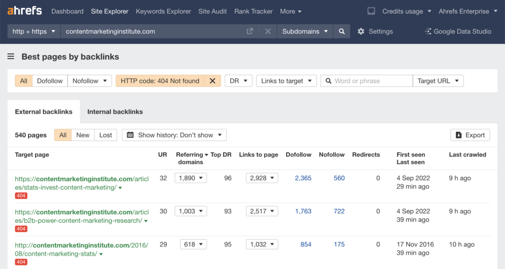 ahrefs backlinks