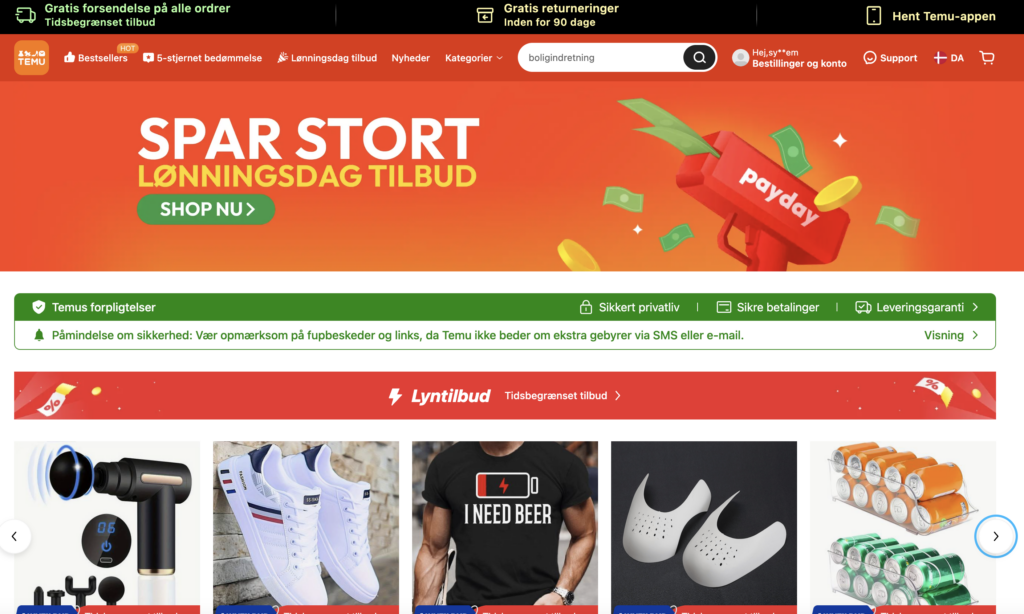 temu webshop