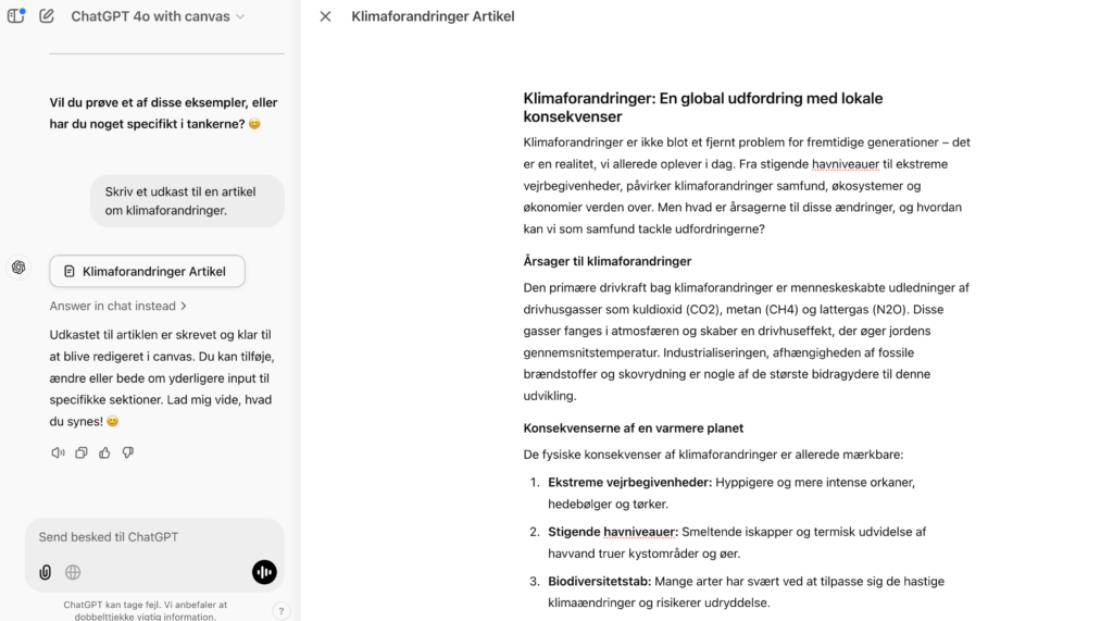 chatgpt canvas interface